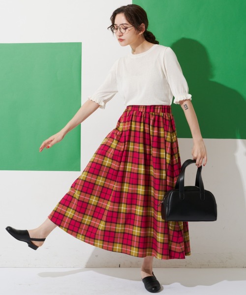 「MERLOT」 フレアスカート FREE イエロー レディース_画像6