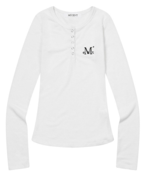 MUCENT ムセント　白　美品　即日発送 MUCENT（ムセント） ヘンリーネック tシャツ A'GEM/9 × .kom NELLO