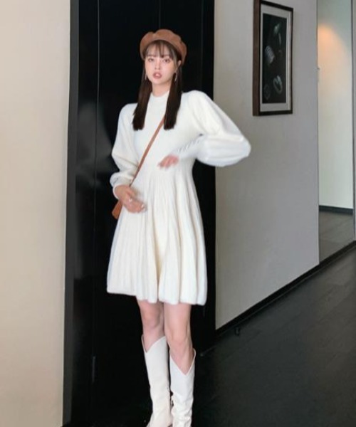 「gossip!ロサンゼルス」 長袖ワンピース FREE ホワイト レディース_画像2