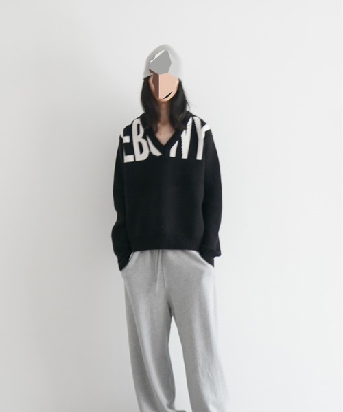 セーター ニット MOWALOLA Ebony relaxed jumper メンズ レディースの画像