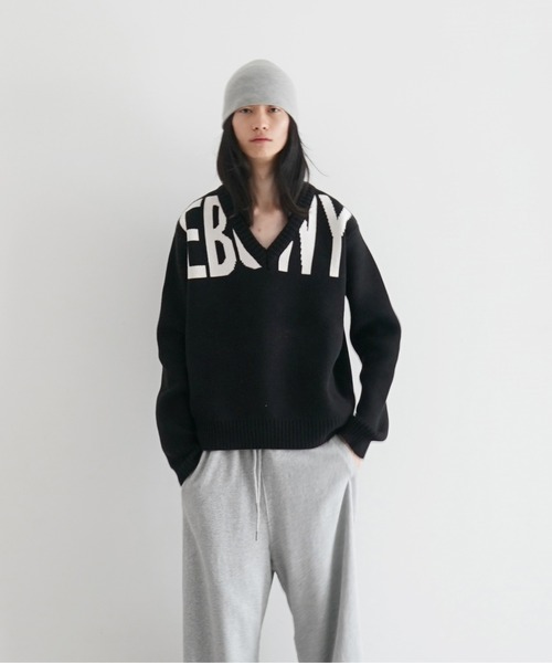 セーター ニット MOWALOLA Ebony relaxed jumper メンズ レディースの画像