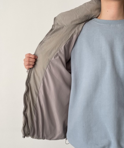 「CANAL JEAN」 「El mar」ナイロンブルゾン LARGE グレー レディース_画像3