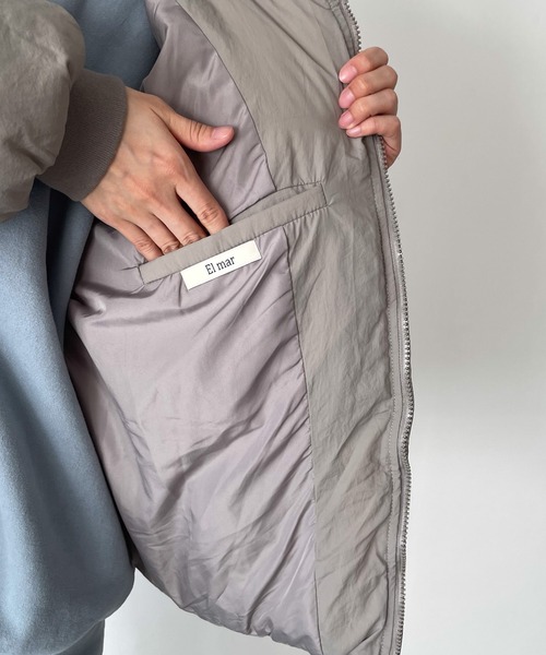「CANAL JEAN」 「El mar」ナイロンブルゾン LARGE グレー レディース_画像4