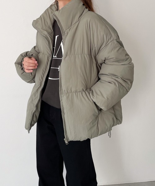 「CANAL JEAN」 「El mar」ナイロンブルゾン LARGE グレー レディース_画像6