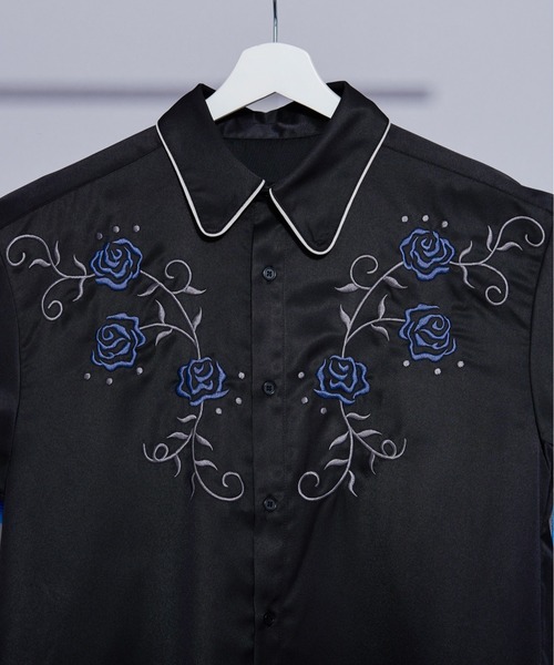 「Ellno Loset」 長袖シャツ MEDIUM ブラック メンズ_画像4