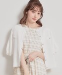 カーディガン 半袖 「洗える・着映え」ビジュー...の詳細画像5
