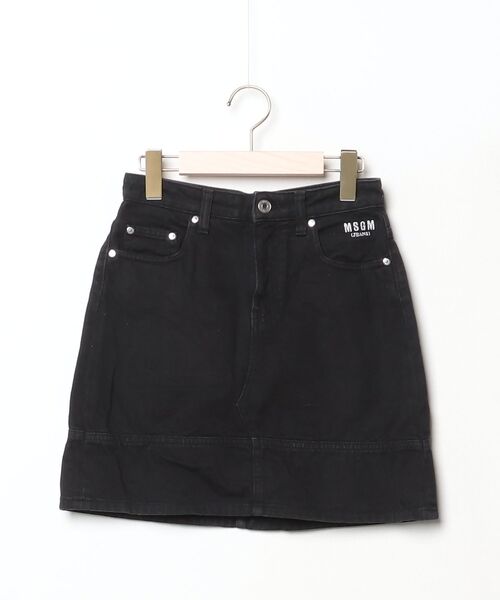 MSGM　フリルスカート　エムエスジーエム MSGM（エムエスジーエム） デニムスカート 38 ブラック レディース