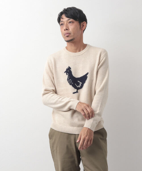 「NOLLEY'S goodman」 長袖ニット M ネイビー メンズ_画像2