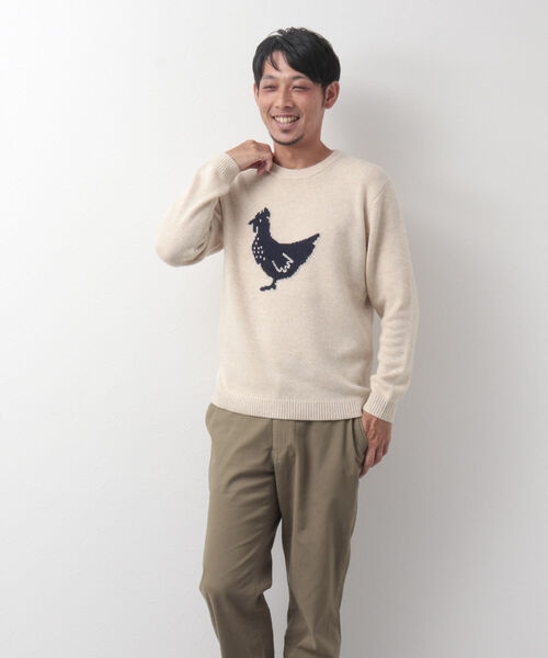 「NOLLEY'S goodman」 長袖ニット M ネイビー メンズ_画像4
