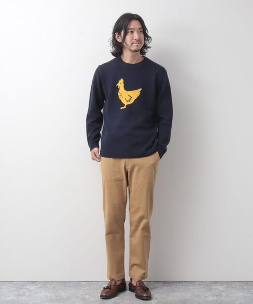 「NOLLEY'S goodman」 長袖ニット M ネイビー メンズ_画像8
