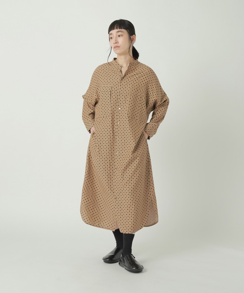 「ZUCCa」 長袖ワンピース M size ベージュ レディース