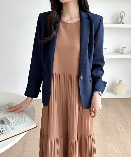 「COCOMOMO」 半袖ワンピース M パープル レディース_画像5