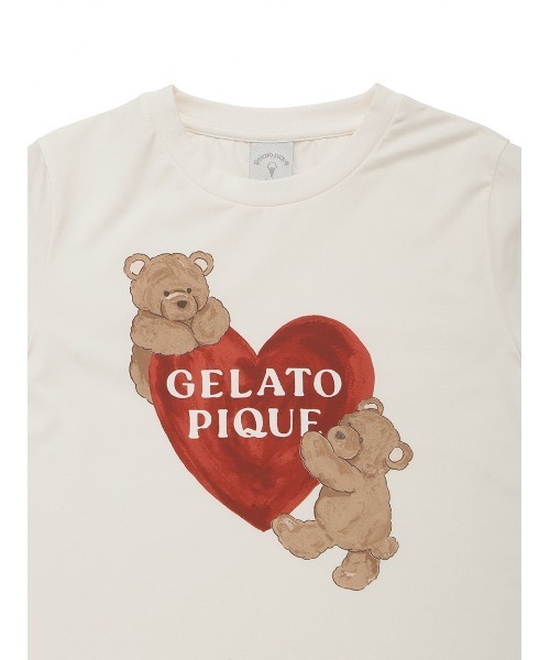 パジャマ 「JUNIOR」 「接触冷感」BEAR HEATワンポイントTシャツ＆ボーダーショートパンツセット キッズ 子供 男の子 女の子の画像