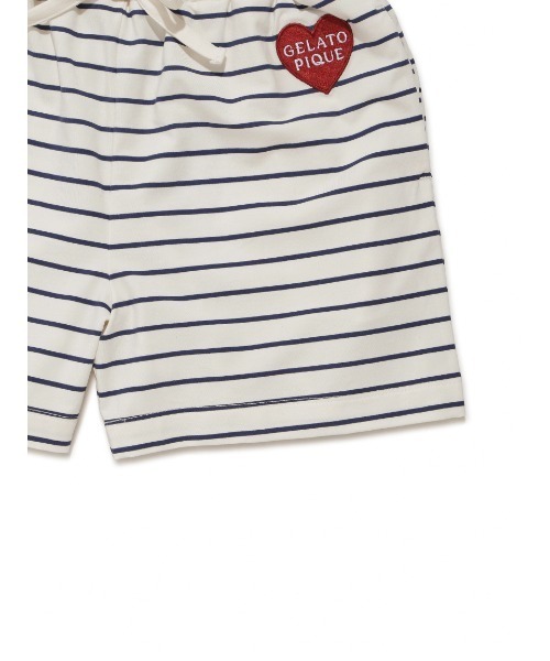 パジャマ 「JUNIOR」 「接触冷感」BEAR HEATワンポイントTシャツ＆ボーダーショートパンツセット キッズ 子供 男の子 女の子の画像