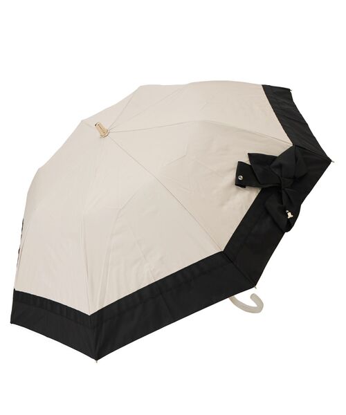 LANVIN en Bleu 日傘 折りたたみ傘 折り畳み 晴雨兼用 ビジューリボン
