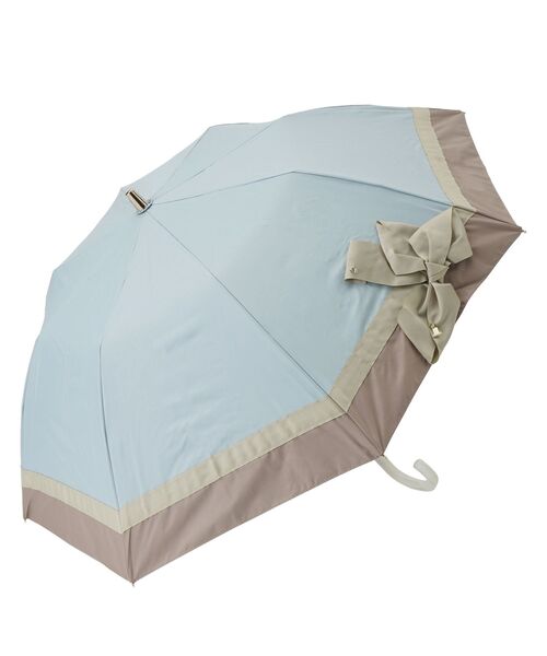 LANVIN en Bleu 日傘 折りたたみ傘 折り畳み 晴雨兼用 ビジューリボン