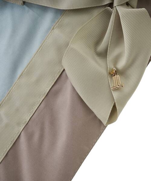 LANVIN en Bleu 日傘 折りたたみ傘 折り畳み 晴雨兼用 ビジューリボン