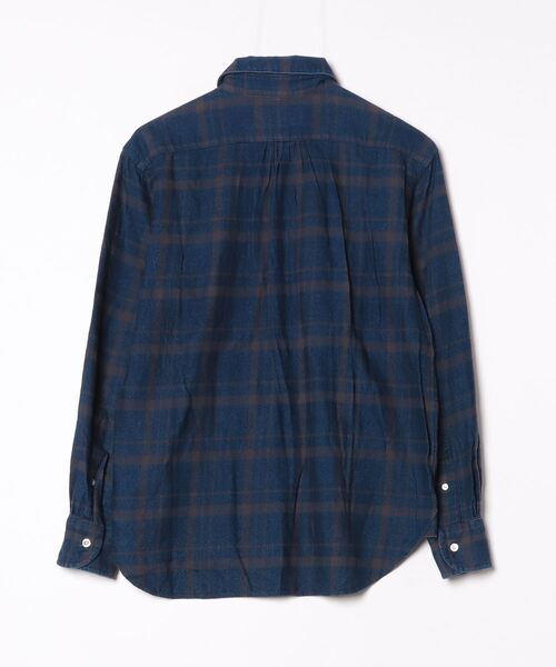 「HAVERSACK」 チェック柄長袖シャツ M ブルー メンズ_画像2