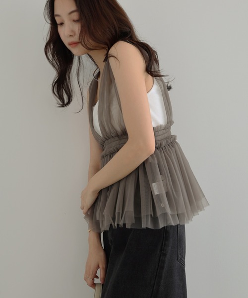「Freesia by andme」 ノースリーブブラウス M アイボリー レディース_画像3