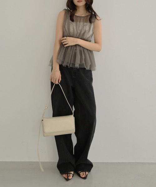 「Freesia by andme」 ノースリーブブラウス M アイボリー レディース_画像8