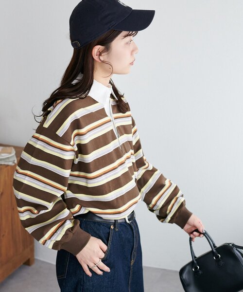 「DISCOAT」 長袖カットソー MEDIUM ブラウン レディース_画像4