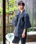 甚平 浴衣 メンズ 綿麻甚平 しじら織り S/...の詳細画像4