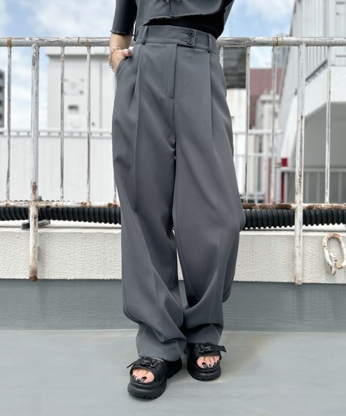 パンツ スラックス 「LVEU.」ハイウエストロングスラックスパンツ  