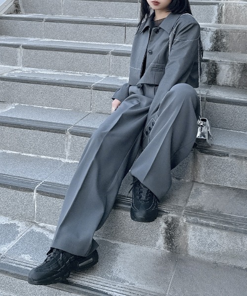 LVEU.（ラブユ） スラックス パンツ 「LVEU.」ハイウエストロング