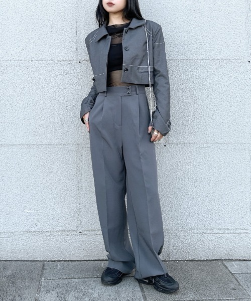 LVEU.（ラブユ） スラックス パンツ 「LVEU.」ハイウエストロング