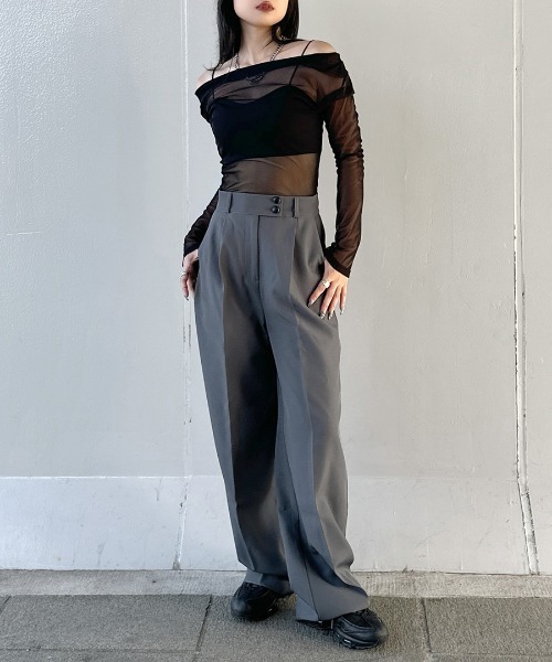 LVEU.（ラブユ） スラックス パンツ 「LVEU.」ハイウエストロング