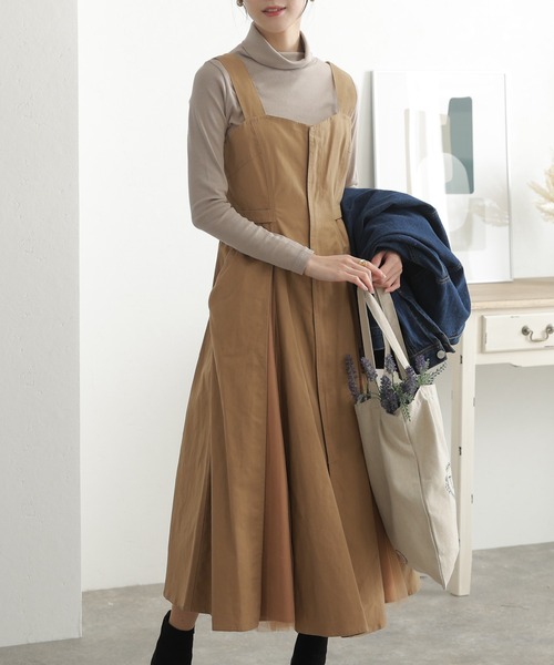 ElegChic サロペット オーバーオール サイド プリーツ ジャンパー