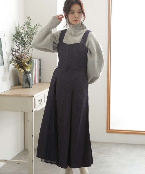 ElegChic サロペット オーバーオール サイドプリーツジャンパー