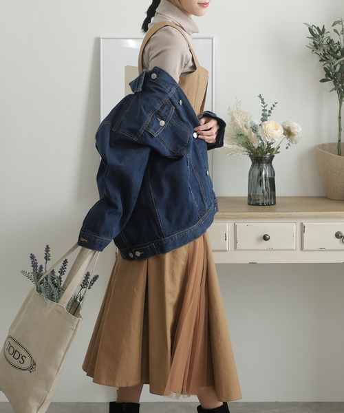 ElegChic サロペット オーバーオール サイドプリーツジャンパー