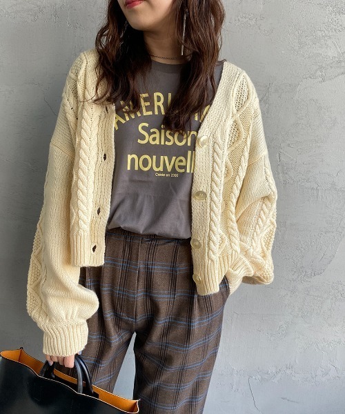 【バックスタ】 カーディガン アラン柄 ケーブルニットカーディガン ZOZOTOWN PayPayモール店 - 通販 - PayPayモール でスタイル