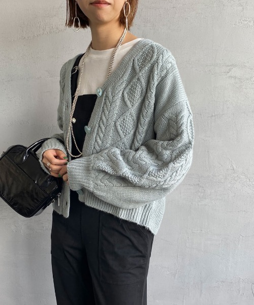 【バックスタ】 カーディガン アラン柄 ケーブルニットカーディガン ZOZOTOWN PayPayモール店 - 通販 - PayPayモール でスタイル