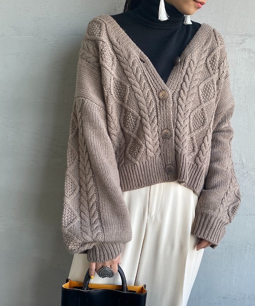 【バックスタ】 カーディガン アラン柄 ケーブルニットカーディガン ZOZOTOWN PayPayモール店 - 通販 - PayPayモール でスタイル
