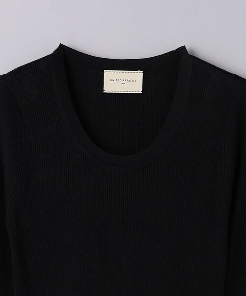 UNITED ARROWS ニット セーター シルクリブ Uネック レディース
