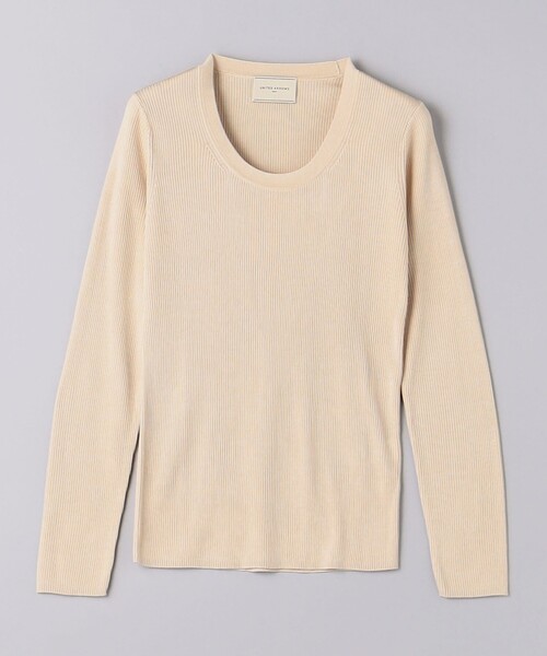 UNITED ARROWS ニット セーター シルクリブ Uネック レディース