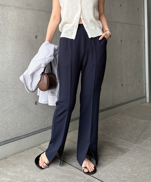andme（アンドミー） ワイドパンツ パンツ 「12色/3サイズ展開」梨地
