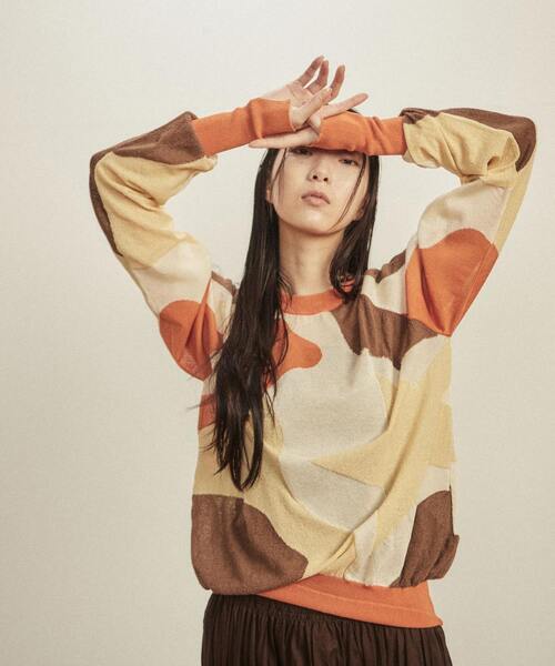 tシャツ STAR ABSTRACT SHEER KNIT レディース