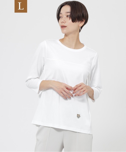 tシャツ 「L」「ウォッシャブル」タイガーパッチカットソー レディース EVEX by KRIZIA tシャツ 「L」「ウォッシャブル」タイガーパッチ