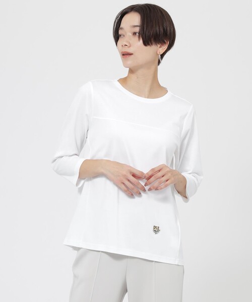 tシャツ 「ウォッシャブル」タイガーパッチカットソー レディース EVEX by KRIZIA tシャツ 「L」「ウォッシャブル」タイガーパッチ