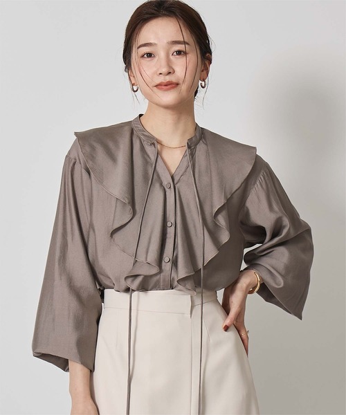 ブラウス シャツ ラッフルカットオフブラウス レディース ur's ブラウス シャツ ラッフルデザインブラウス レディース
