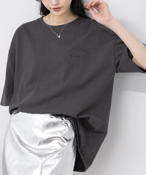 pumpkin port（パンプキンポート） tシャツ リボンプリントBIGサイズ