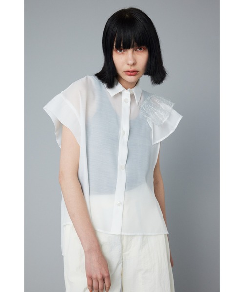 ブラウス シャツ Many frill sleeve shirt    メニーフリルスリーブシャツ レディース