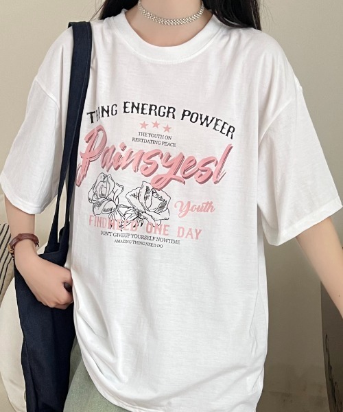 LADY LIKE（レディライク） tシャツ ローズロゴプリントTシャツ