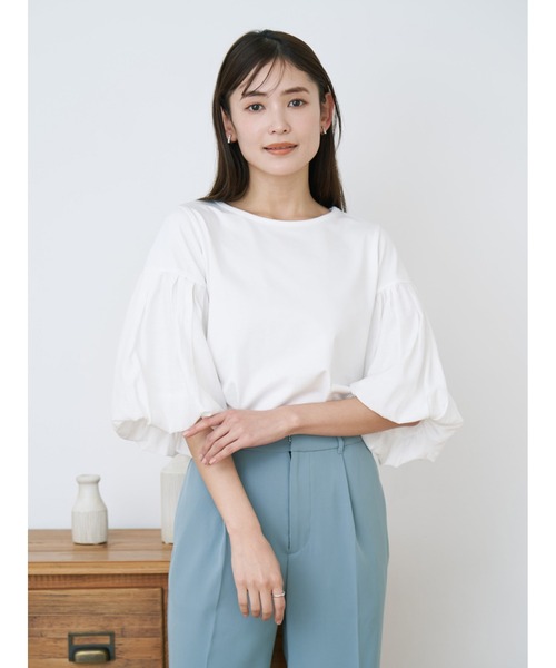 tシャツ ボリュームスリーブドッキングトップス レディース Stylevoice for xxx tシャツ ドッキングボリュームスリーブ