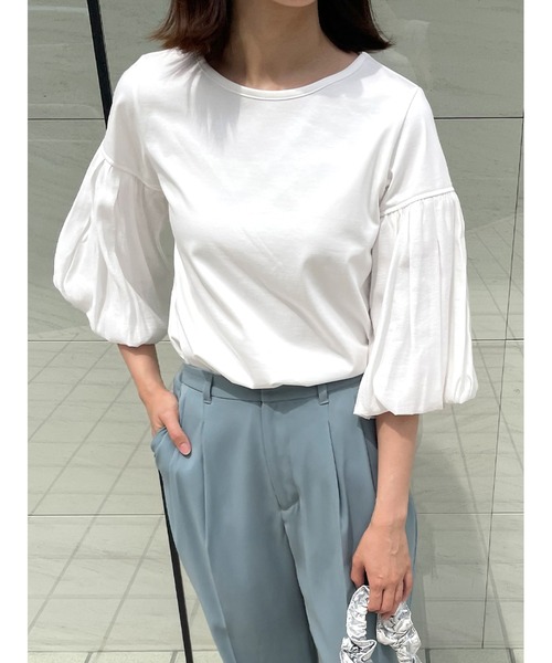 tシャツ ボリュームスリーブドッキングトップス レディース Stylevoice for xxx tシャツ ドッキングボリュームスリーブ
