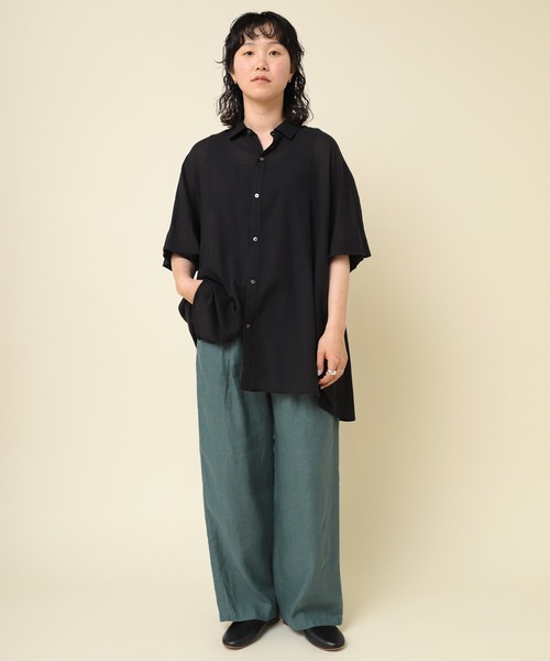 RNA-N パンツ R4226 フレンチリネンワイドストレートパンツ