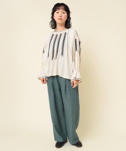 期間限定値下げ中 RNA-N 未使用品 フレンチリネンワイドパンツ RNA-N パンツ R4226 フレンチリネンワイドストレートパンツ